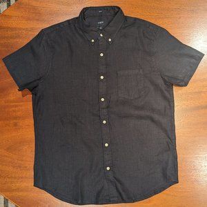 J. Crew Factory Short-Sleeve Slim Linen-Blend Shirt